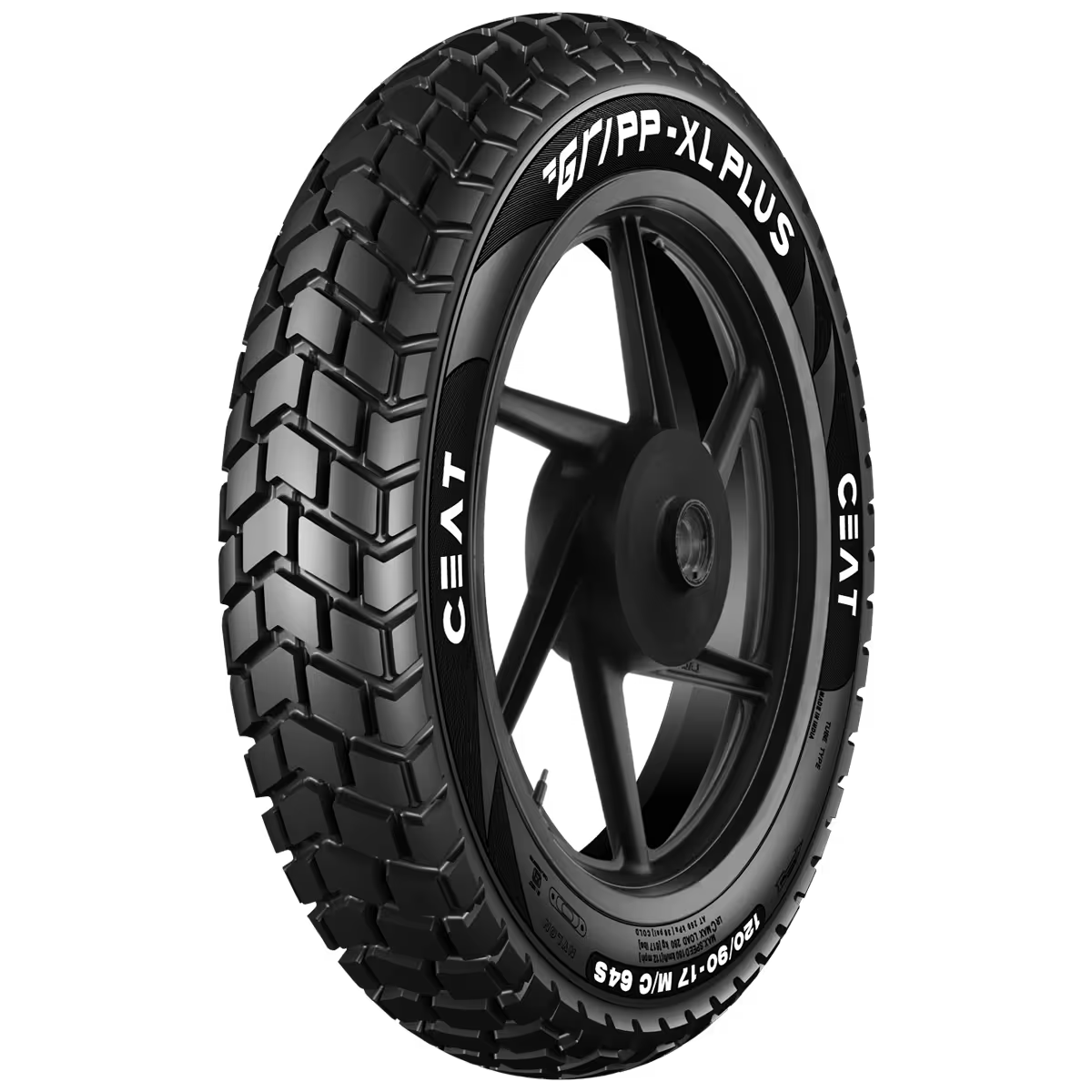 Ceat Gripp XL Plus 120/90 17 Requires Tube 64 S Front/Rear Two-Wheeler Tyre