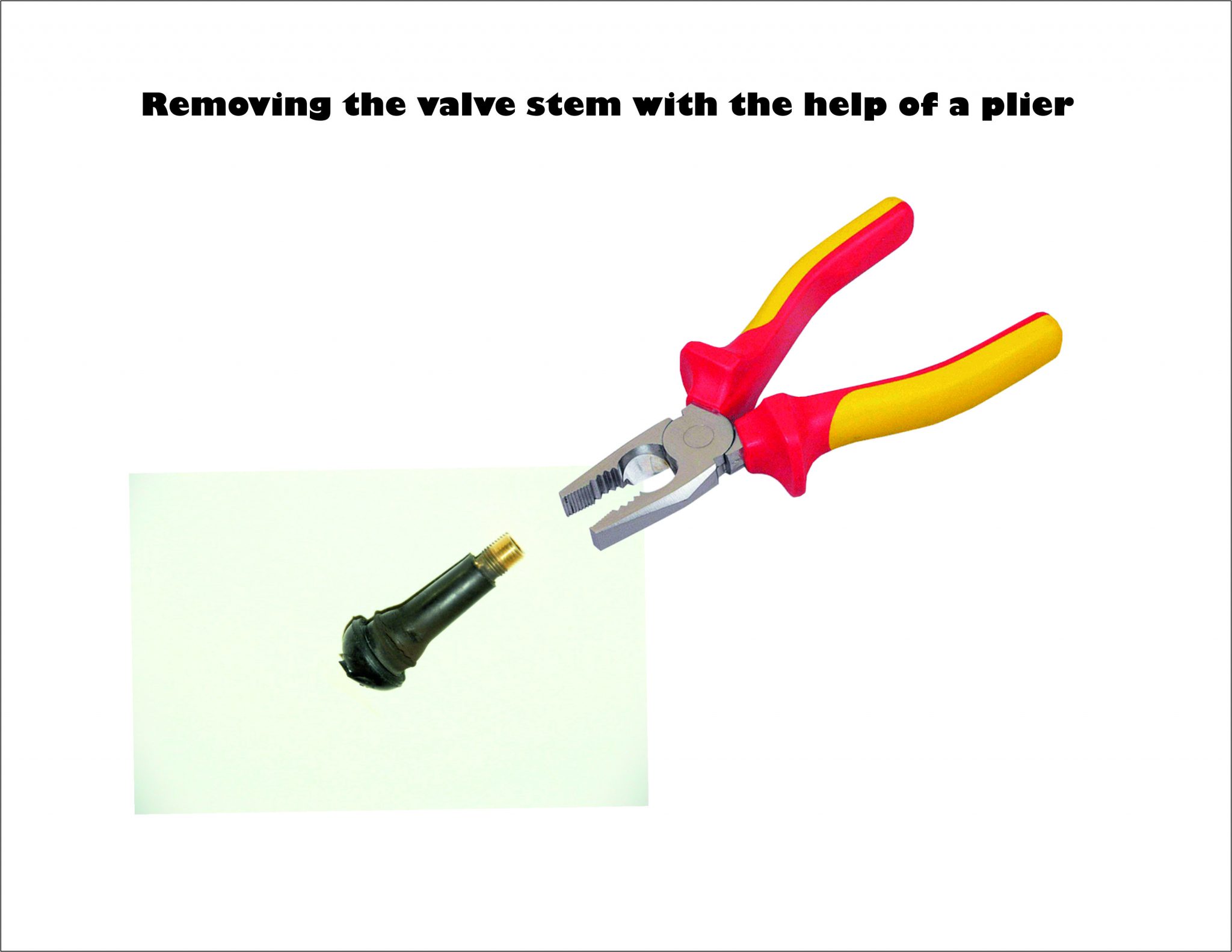 removing valve stem with plier