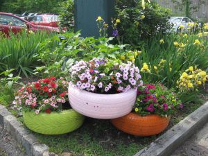 tyre flower pot
