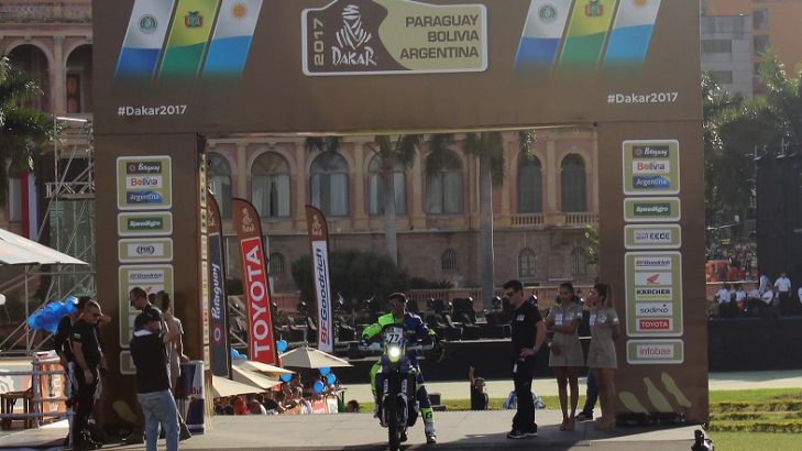 ﻿Dakar 2017 – Sherco TVS rider Aravind KP makes his first appearance on the ceremonial podium