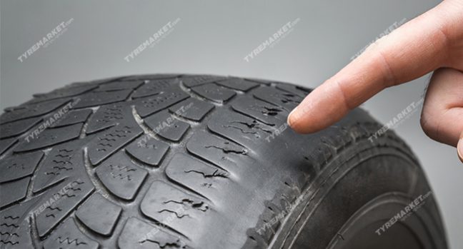Check out for signs of tyre damage