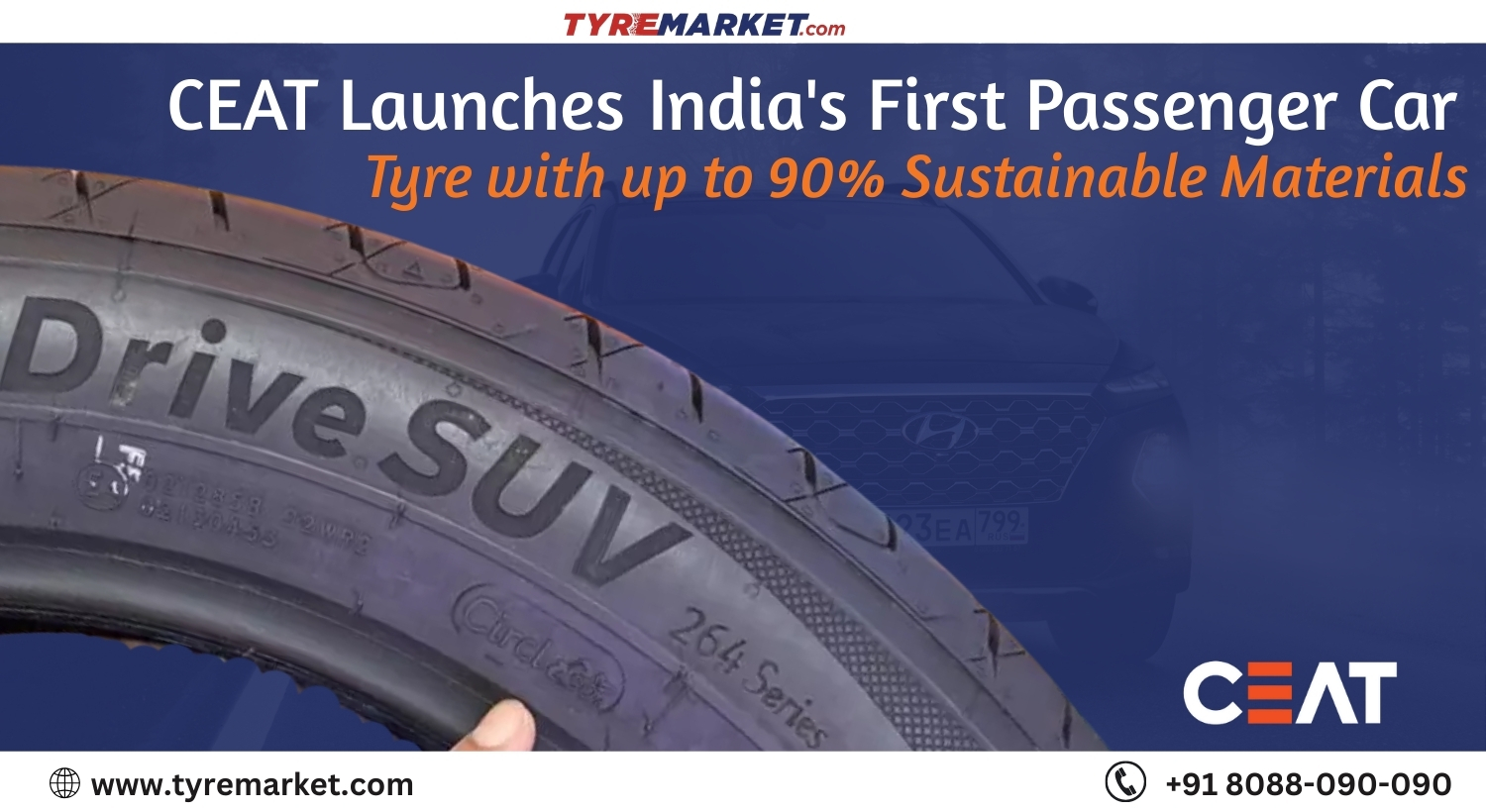 CEAT launches India’s first passenger car tyre with up to 90% sustainable materials