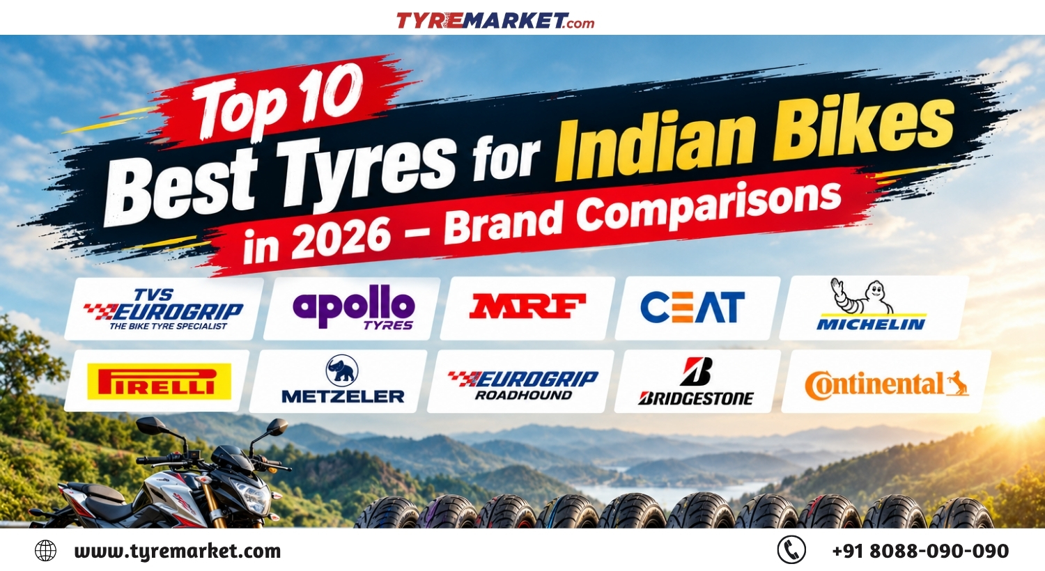Best Tyres for Indian Bikes 2026: MRF, CEAT, Eurogrip & More Compared